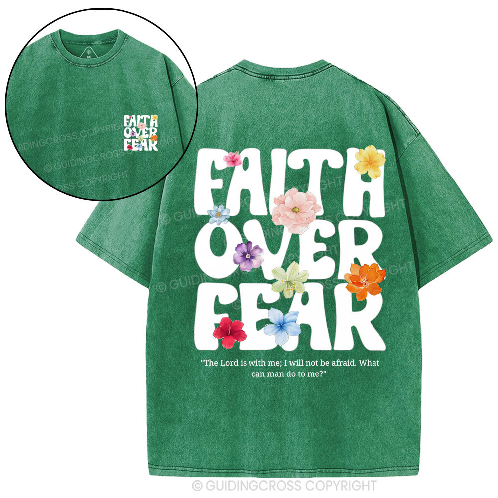 Faith Can Move Mountain Christian Washed T-Shirt