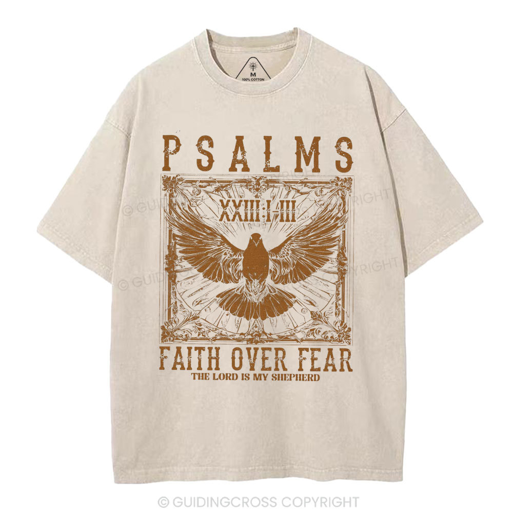 Faith Over Fear Christian Washed T-Shirt