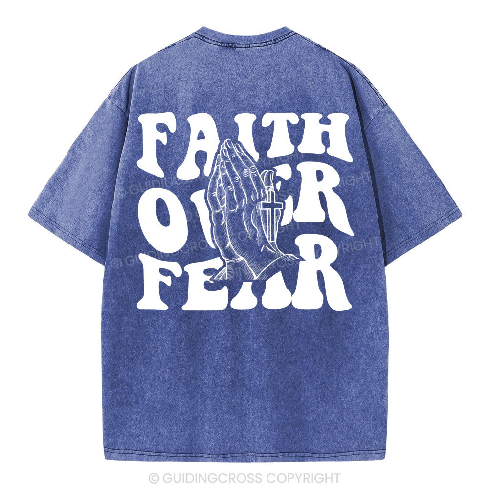 Faith Over Fear Christian Washed T-Shirt