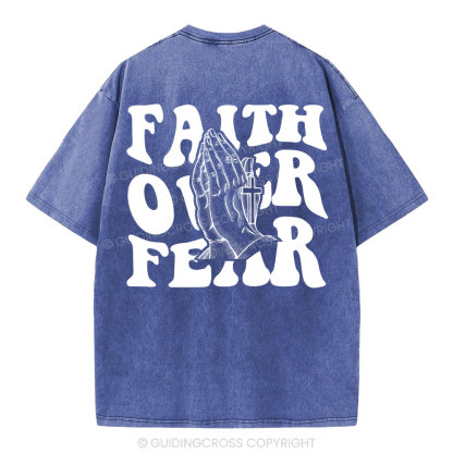 Faith Over Fear Christian Washed T-Shirt
