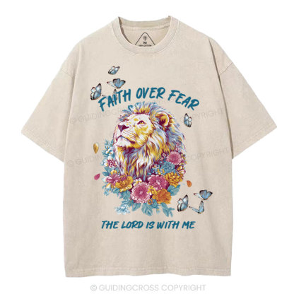 Faith Over Fear Christian Washed T-Shirt