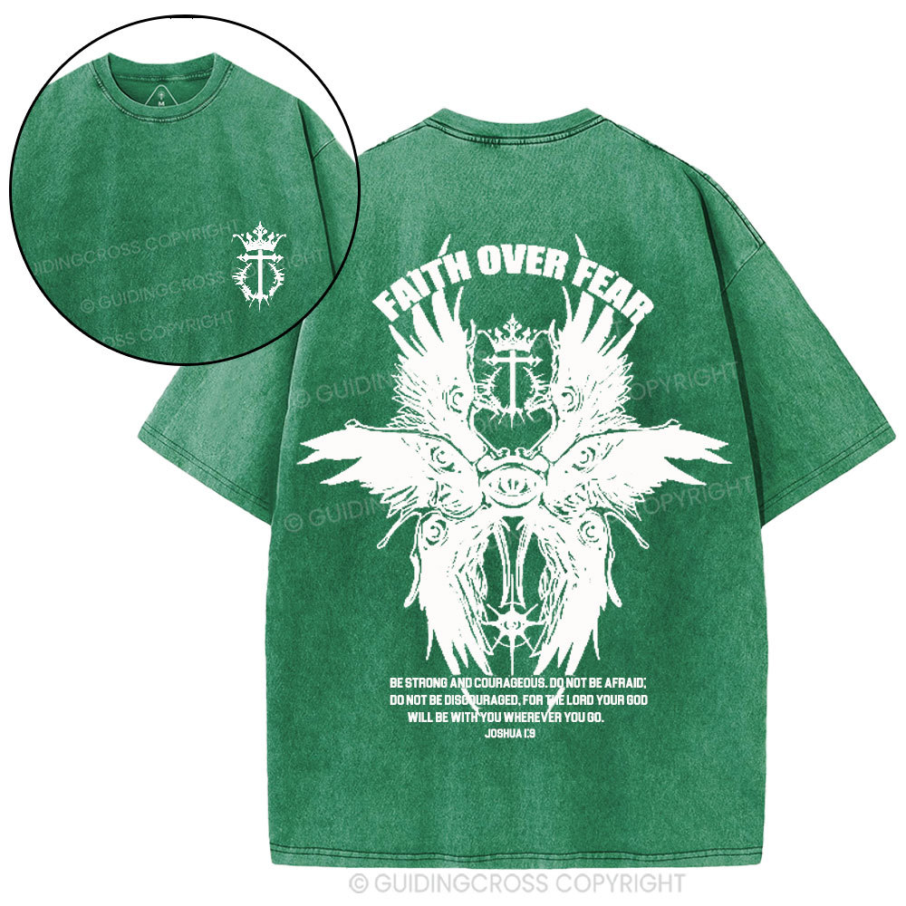 Faith Over Fear Christian Washed T-Shirt