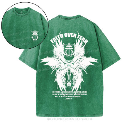 Faith Over Fear Christian Washed T-Shirt