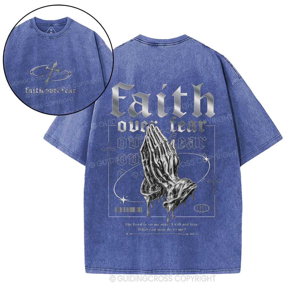 Faith Over Fear Christian Washed T-Shirt