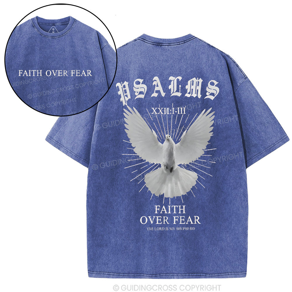 Faith Over Fear Christian Washed T-Shirt