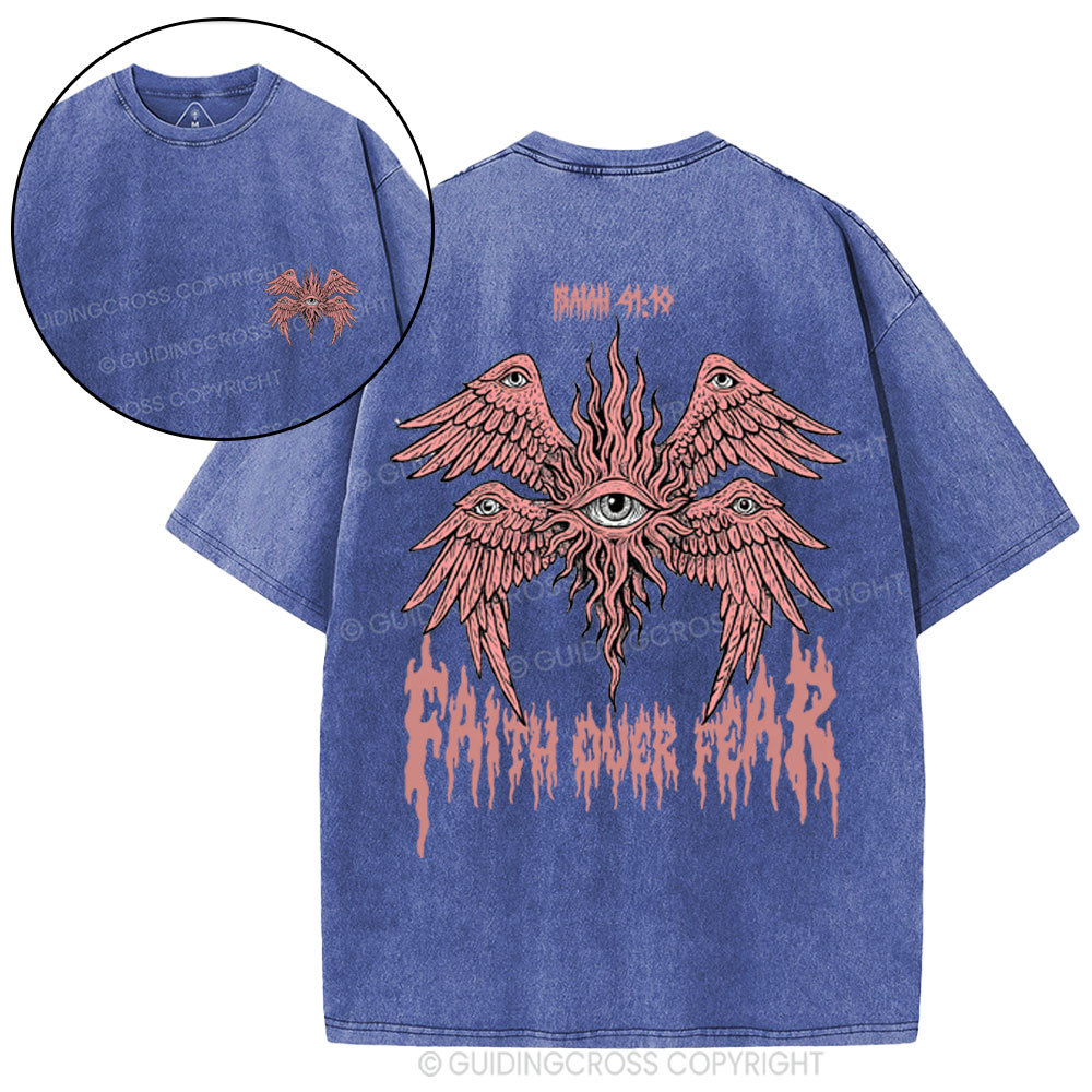 Faith Over Fear Christian Washed T-Shirt
