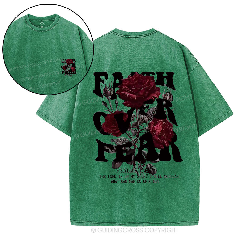 Faith Over Fear Christian Washed T-Shirt