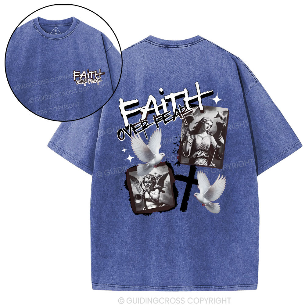 Faith Over Fear Christian Washed T-Shirt