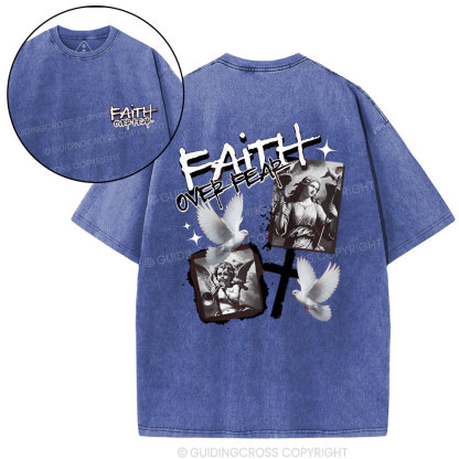 Faith Over Fear Christian Washed T-Shirt