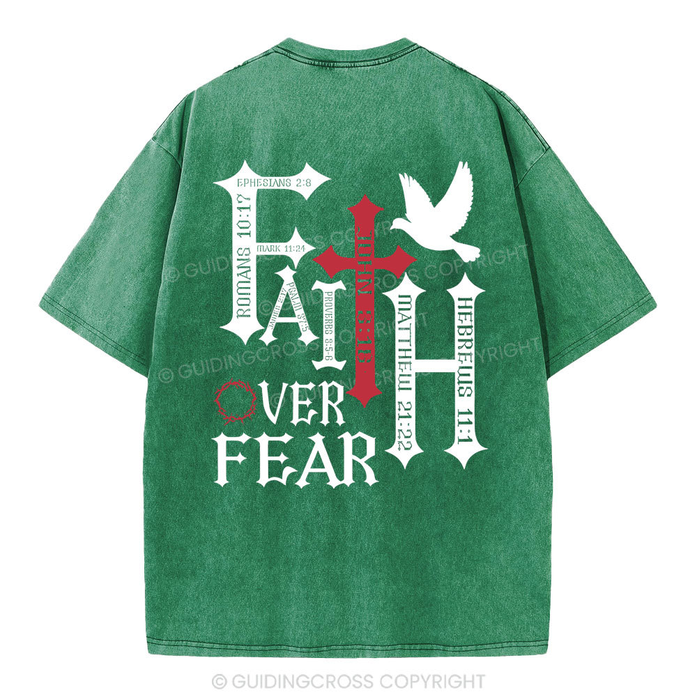 Faith Over Fear Christian Washed T-Shirt