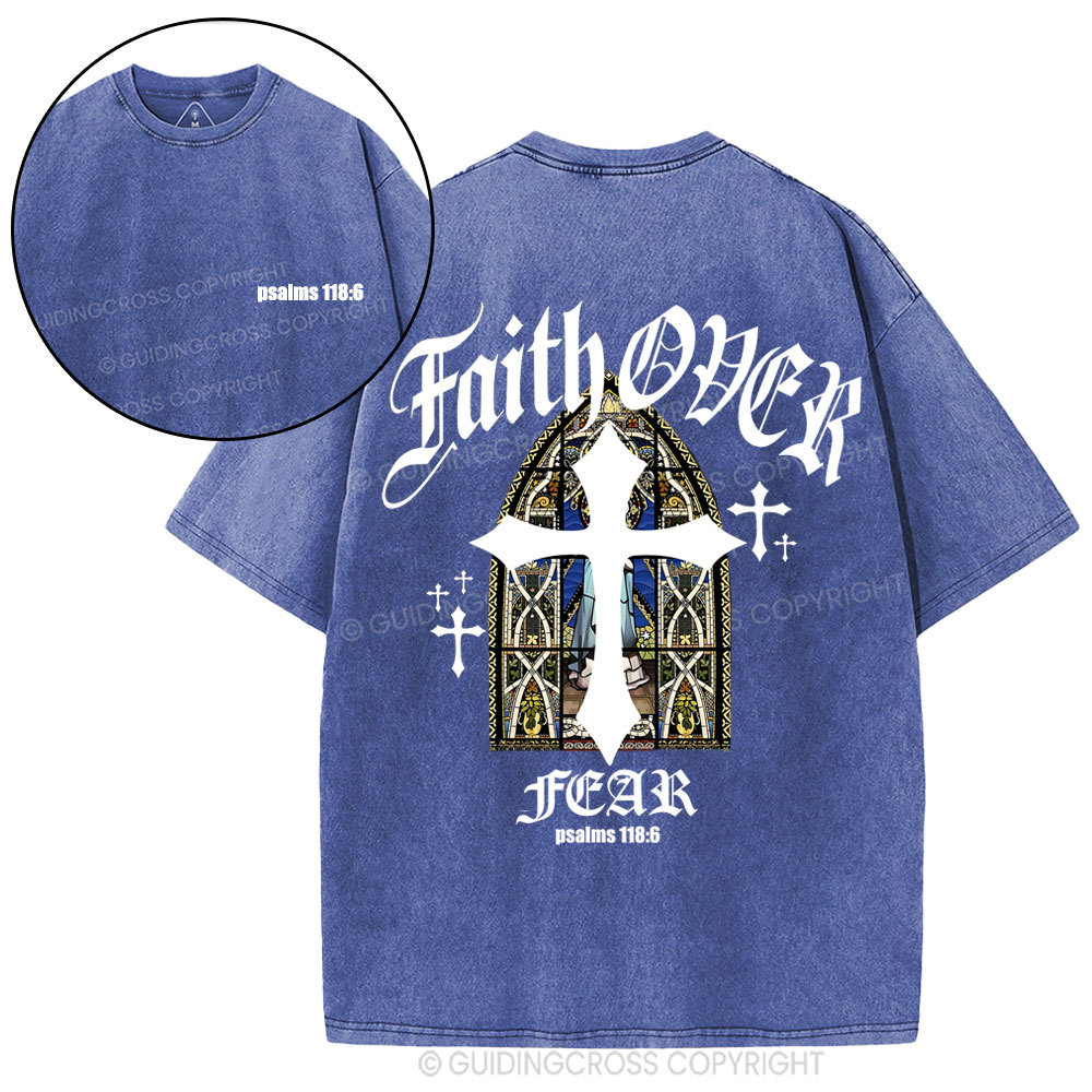 Faith Over Fear Christian Washed T-Shirt