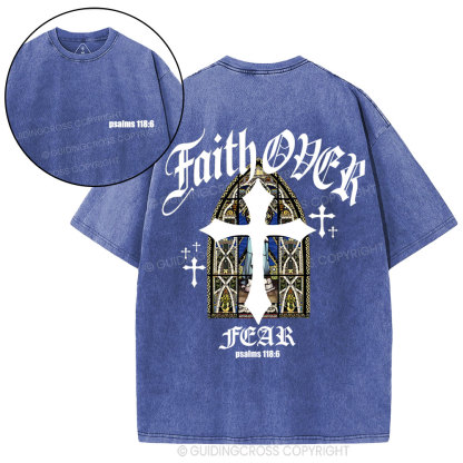 Faith Over Fear Christian Washed T-Shirt