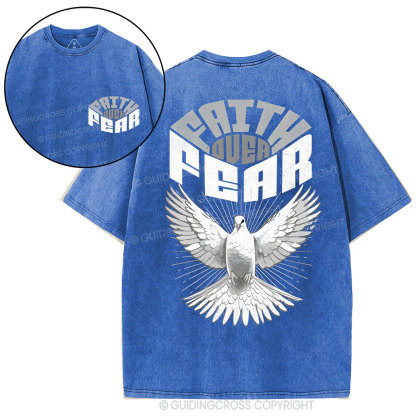 Faith Over Fear Christian Washed T-Shirt
