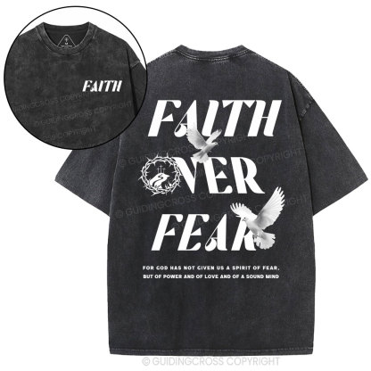 Faith Over Fear Christian Washed T-Shirt