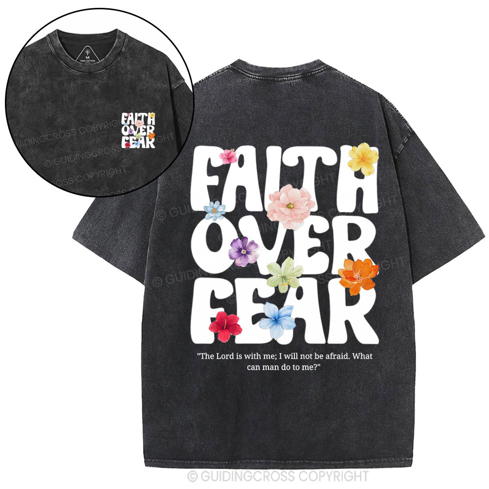 Faith Can Move Mountain Christian Washed T-Shirt