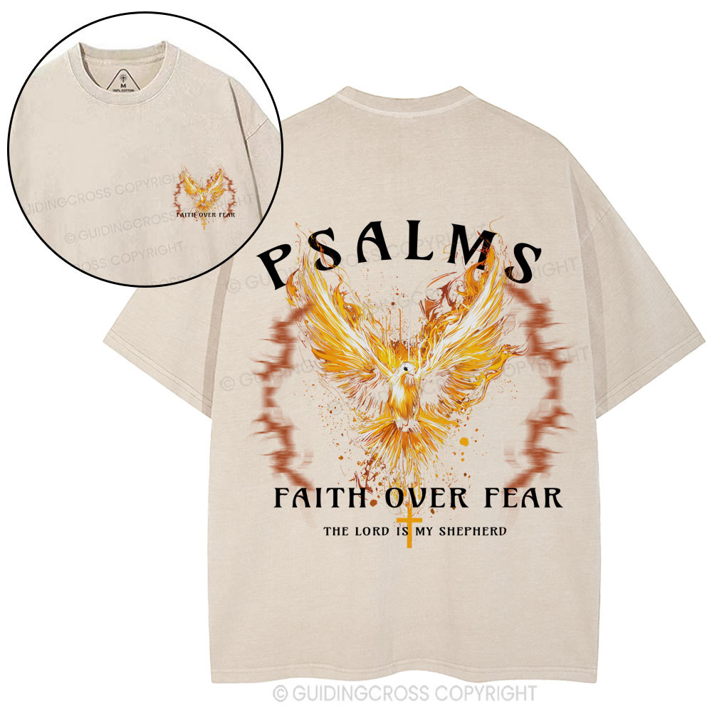 Faith Over Fear Christian Washed T-Shirt