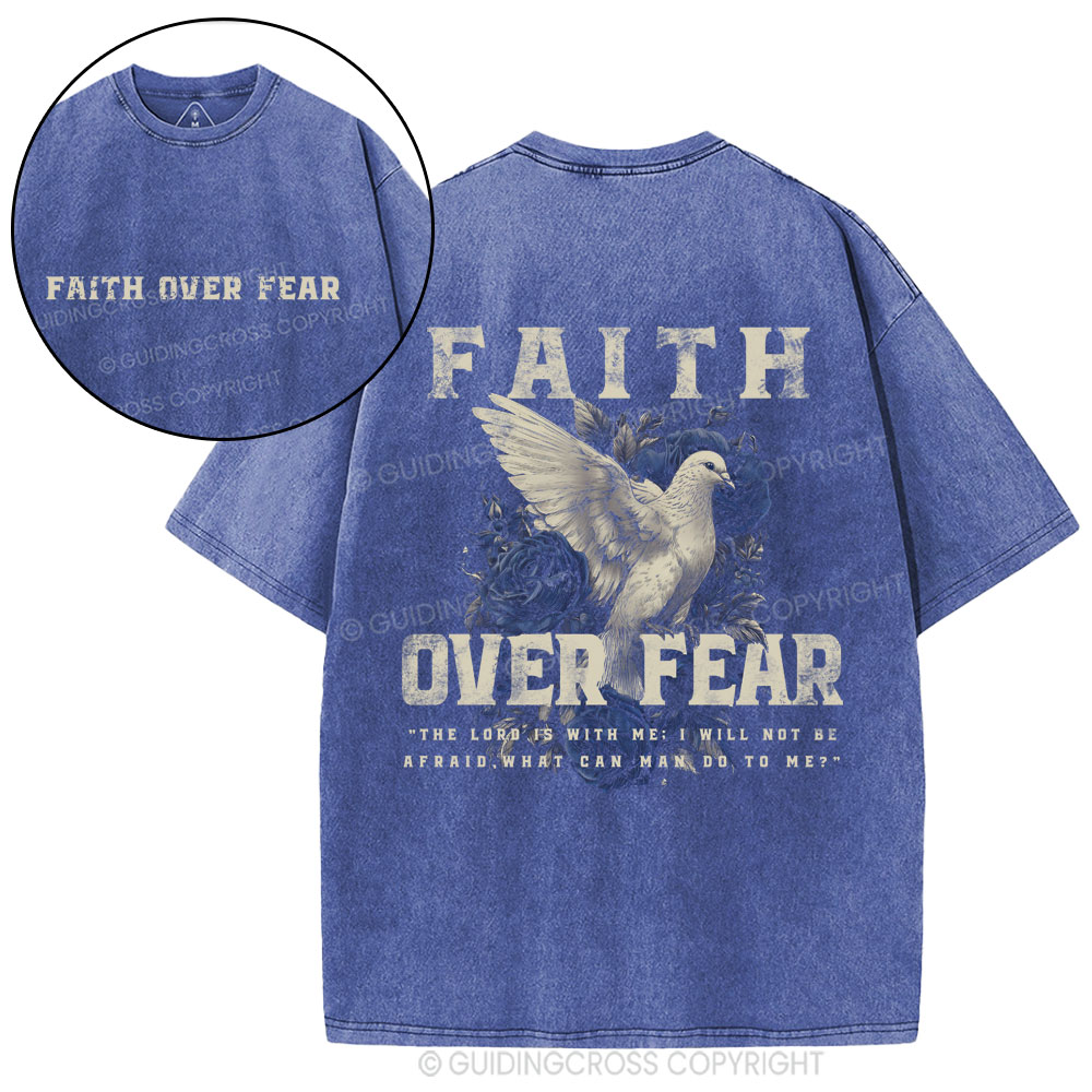 Faith Over Fear Christian Washed T-Shirt