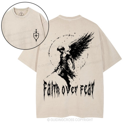 Faith Over Fear Christian Washed T-Shirt
