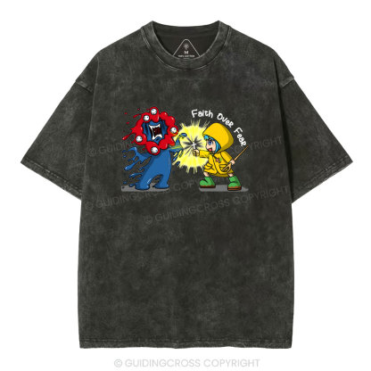 Faith Over Fear Christian Washed T-Shirt