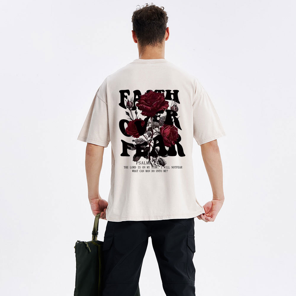 Faith Over Fear Christian Washed T-Shirt