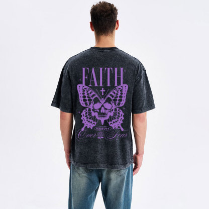 Faith Over Fear Christian Washed T-Shirt