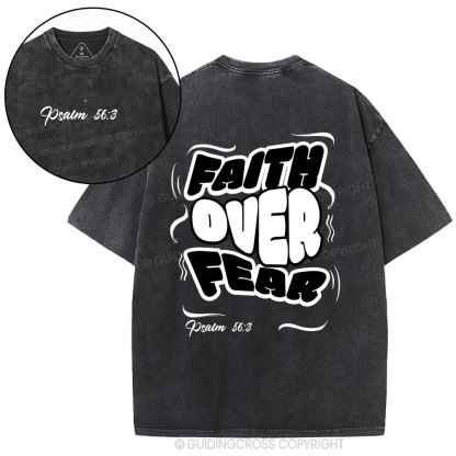 Faith Over Fear Christian Washed T-Shirt