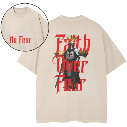 Faith Over Fear Christian Washed T-Shirt