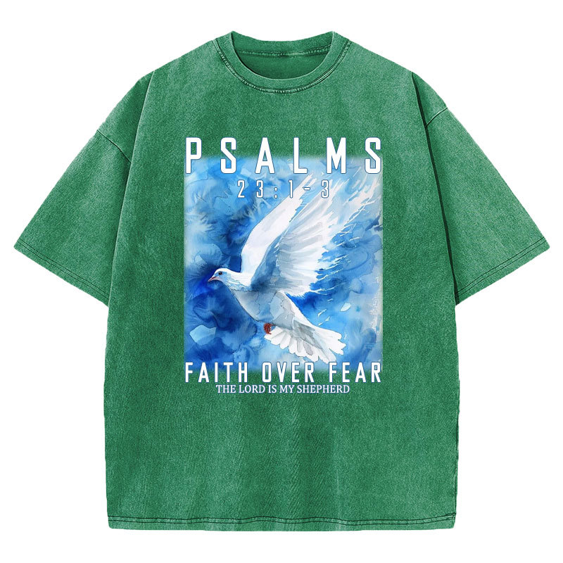 Faith Over Fear Christian Washed T-shirt