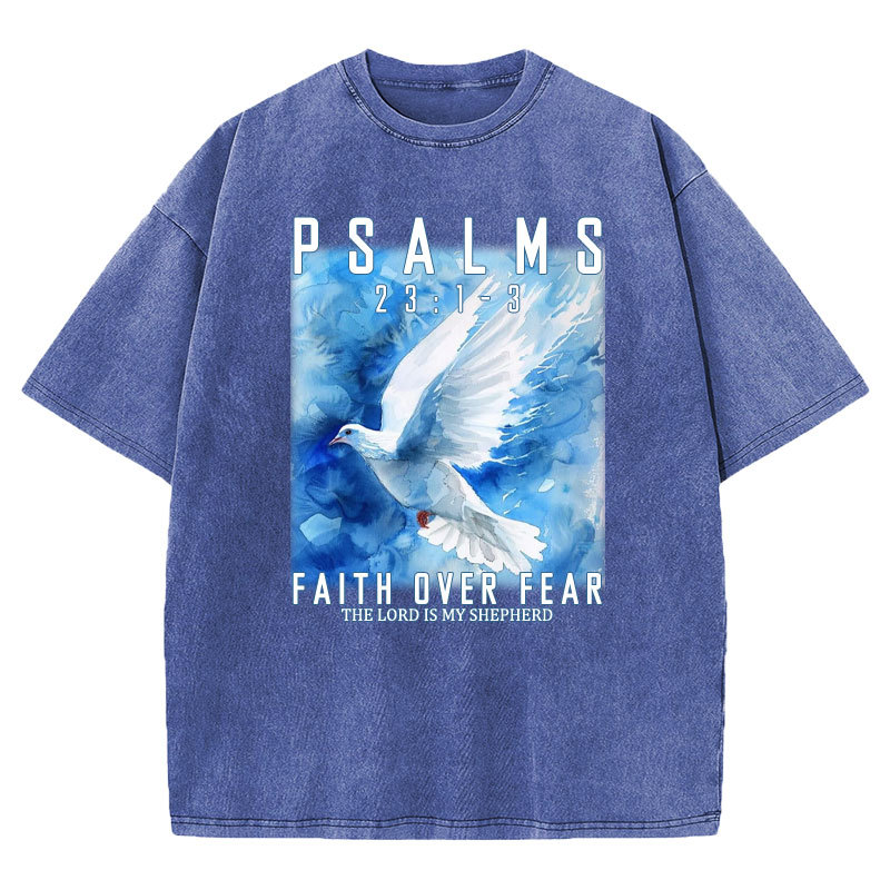 Faith Over Fear Christian Washed T-shirt