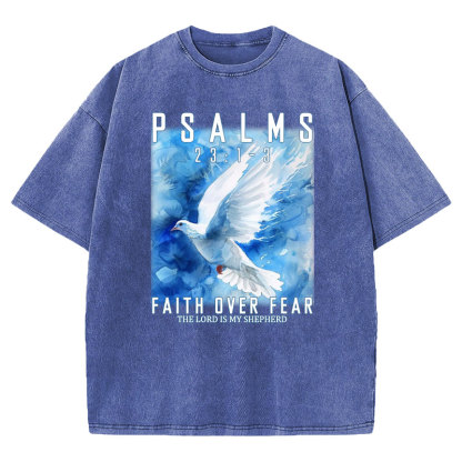 Faith Over Fear Christian Washed T-shirt