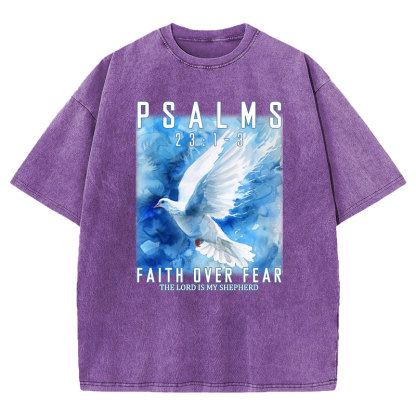 Faith Over Fear Christian Washed T-shirt