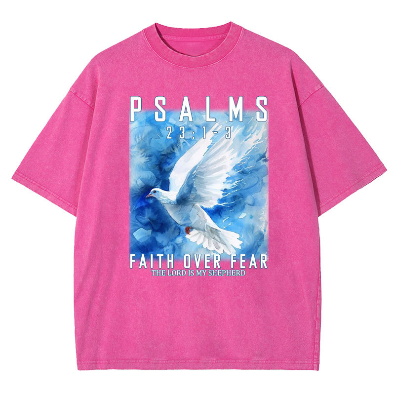 Faith Over Fear Christian Washed T-shirt
