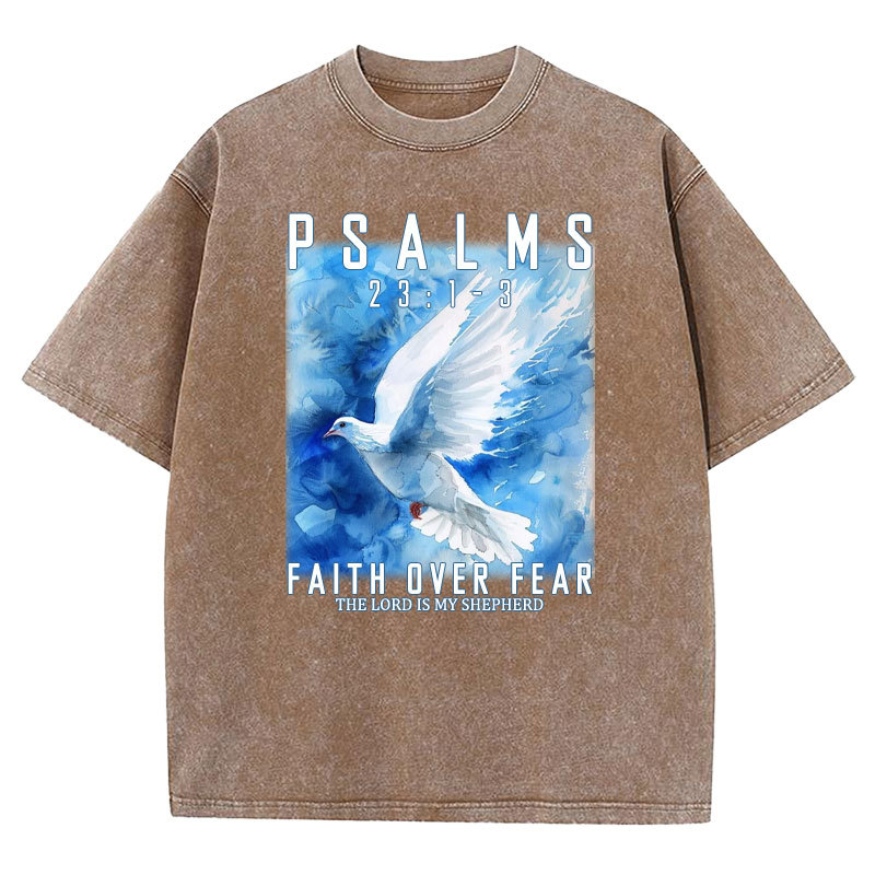 Faith Over Fear Christian Washed T-shirt