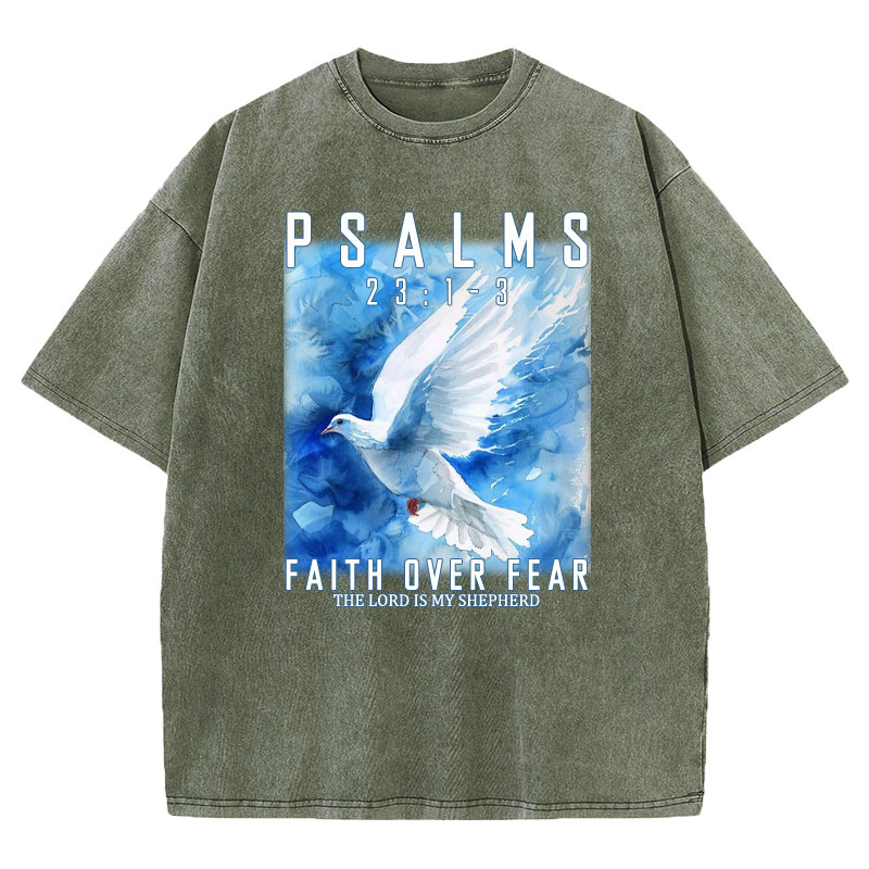 Faith Over Fear Christian Washed T-shirt