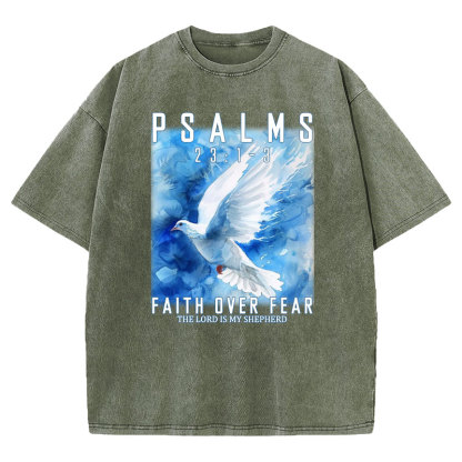 Faith Over Fear Christian Washed T-shirt