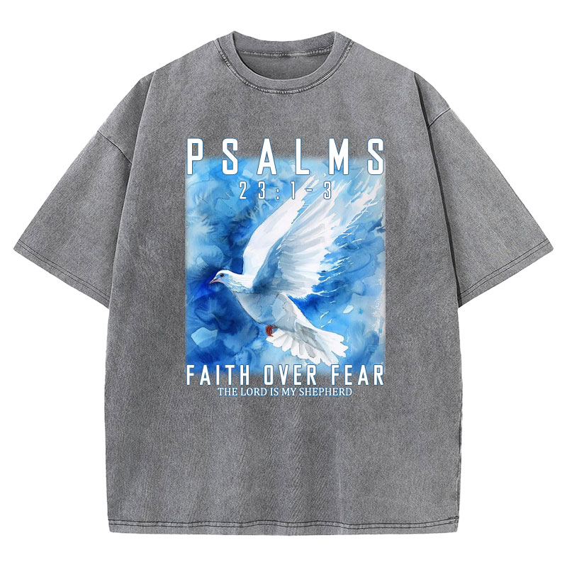 Faith Over Fear Christian Washed T-shirt