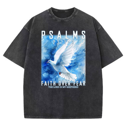 Faith Over Fear Christian Washed T-shirt