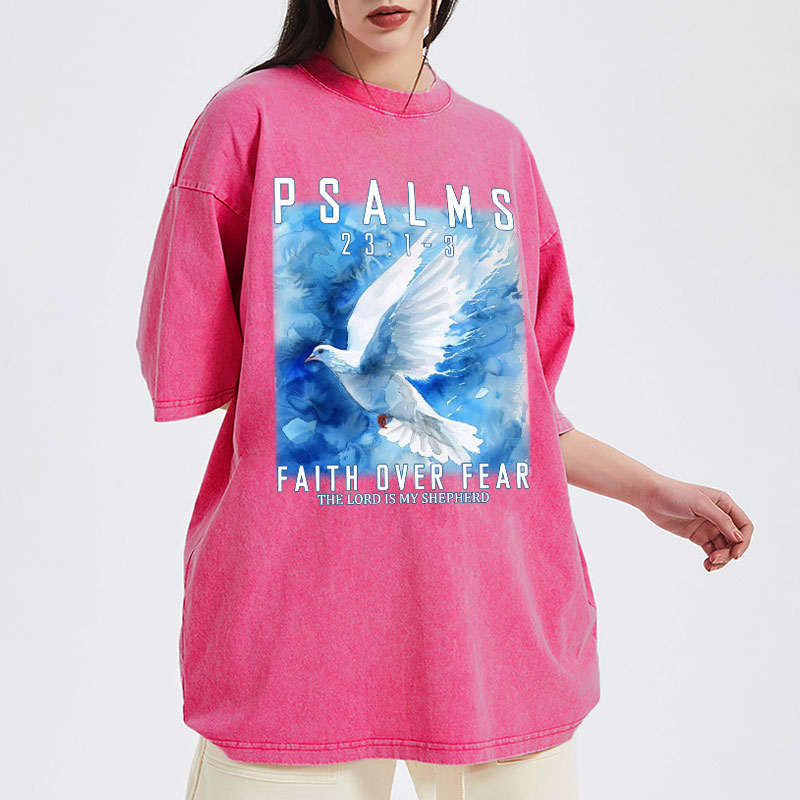 Faith Over Fear Christian Washed T-shirt