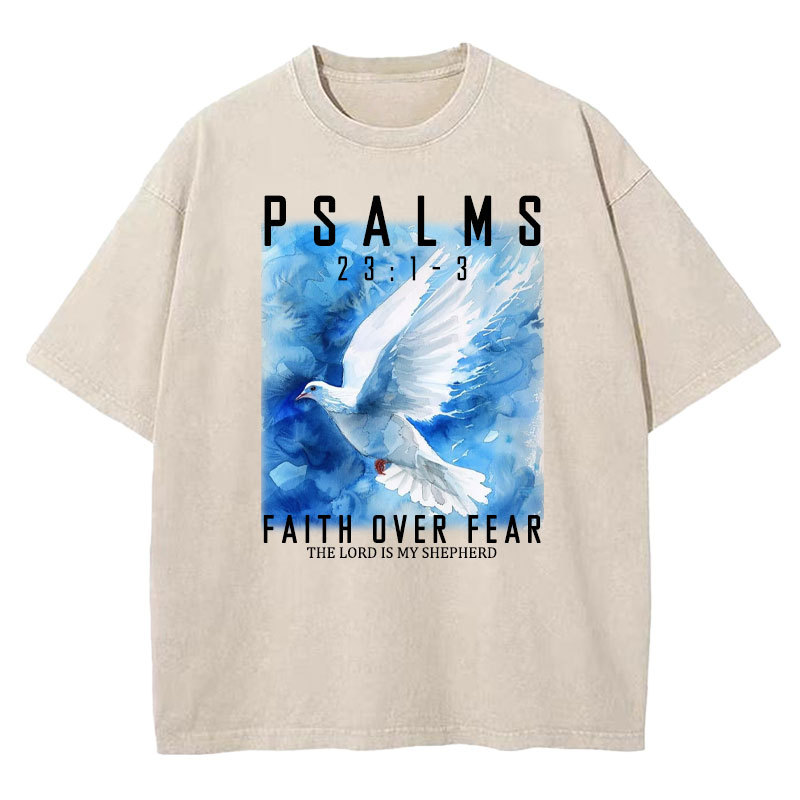 Faith Over Fear Christian Washed T-shirt
