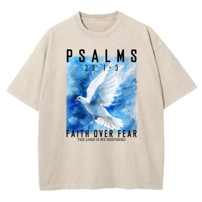 Faith Over Fear Christian Washed T-shirt