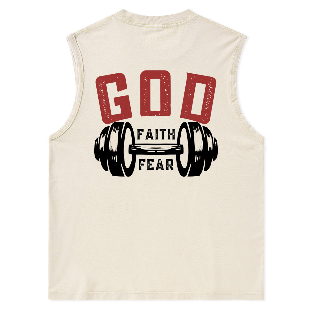 Faith Over Fear Christian Washed Tank Top