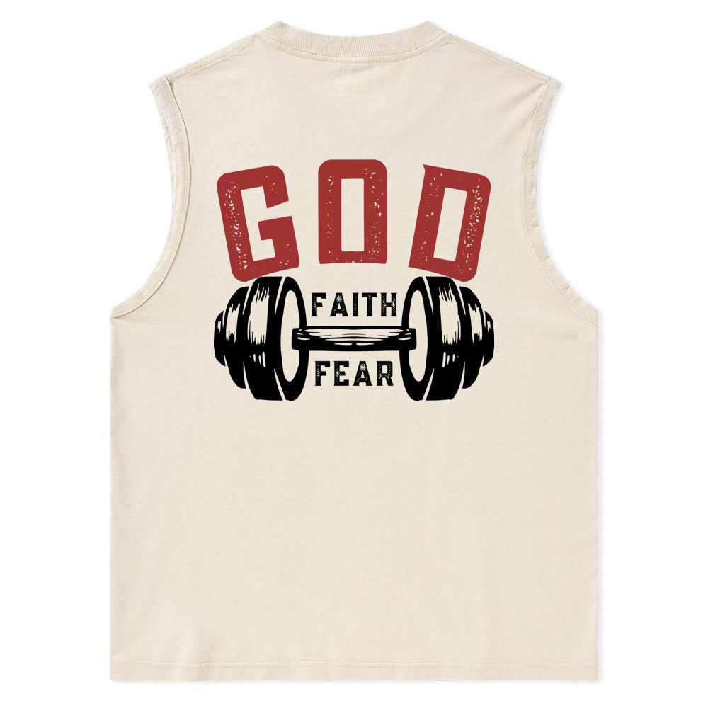Faith Over Fear Christian Washed Tank Top