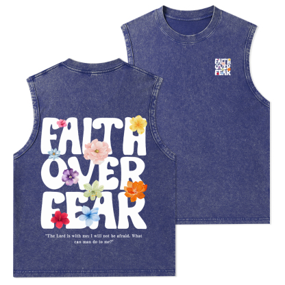 Faith Over Fear Christian Washed Tank Top