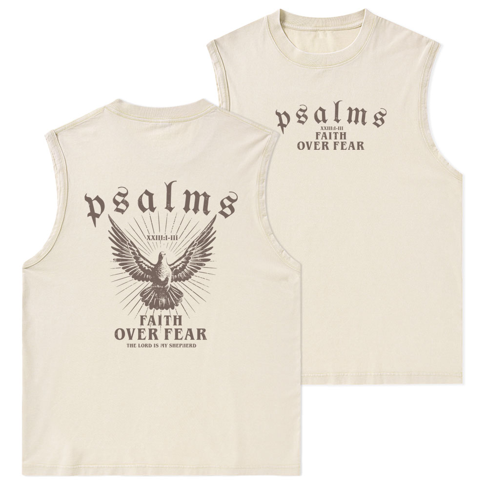 Faith Over Fear Christian Washed Tank Top