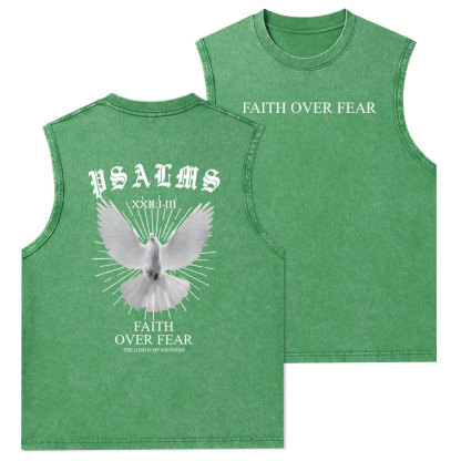 Faith Over Fear Christian Washed Tank Top