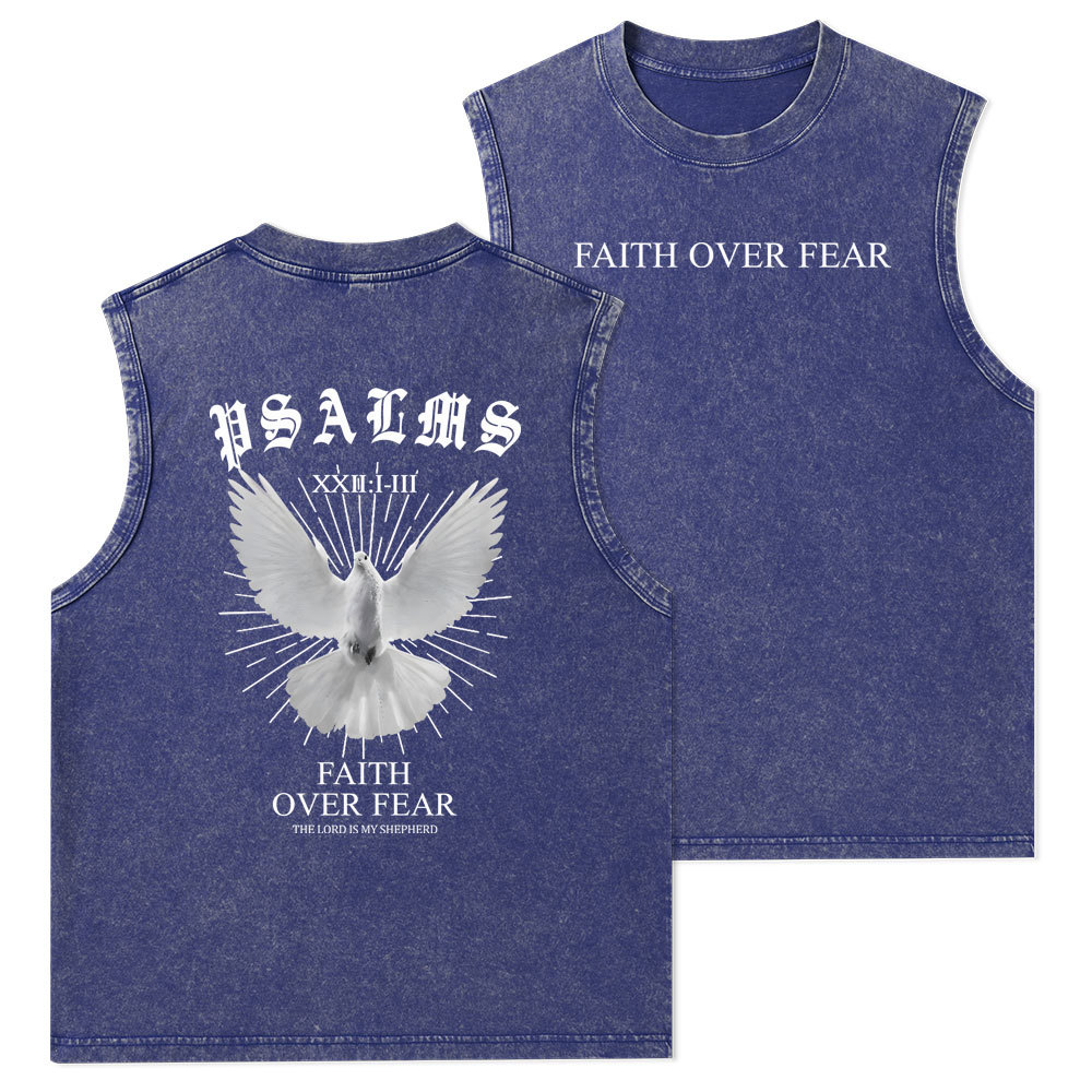 Faith Over Fear Christian Washed Tank Top