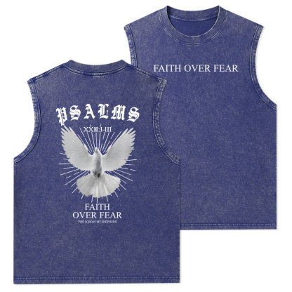 Faith Over Fear Christian Washed Tank Top