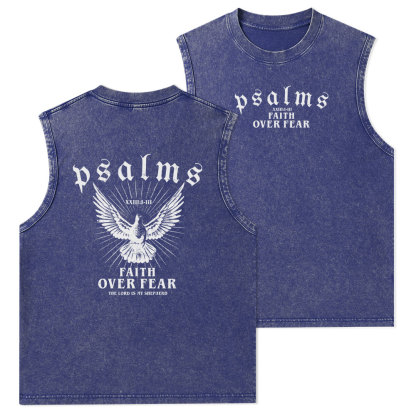 Faith Over Fear Christian Washed Tank Top