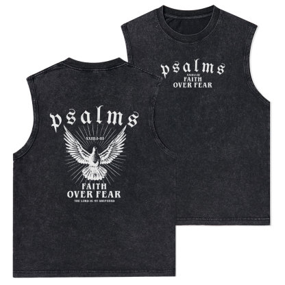Faith Over Fear Christian Washed Tank Top