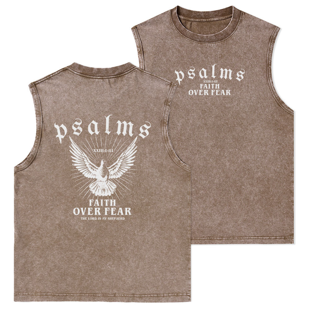 Faith Over Fear Christian Washed Tank Top